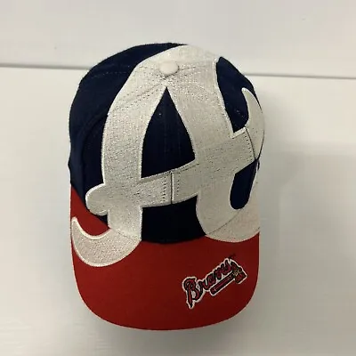 VTG 90s MLB Atlanta Braves Big Logo All Over The Game Snapback Hat Cap Wool Mix • $380