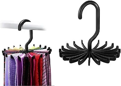 Rotatable Rack Holder Hanger Closet Organiser For Tie Belt Wardrobe Hook 2 PACK • £4.99