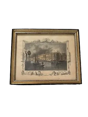 Custom House Hand Colored Antique Engraving Print By W H Bartlett 1828 • $175.50