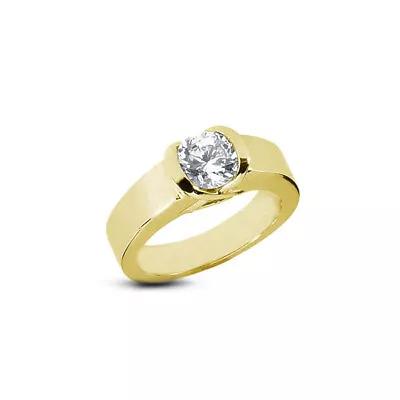 1.03ct H SI1 Round Natural Certified Diamond 18K Gold Solitaire Engagement Ring • $4546.27