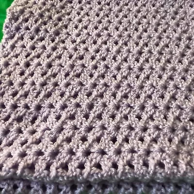 New Handmade Lilac Lacy Baby Blanket Crochet • £10