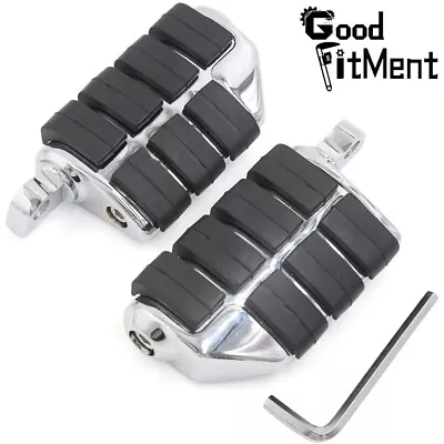Chrome Tone Male Mount Dually Highway Motorcycle Foot Pegs For Harley Davidson • $59.11
