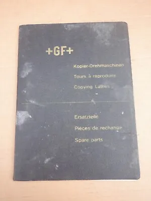 Georg Fischer Kdm-a Copying Lathe Spare Parts Manual • £10
