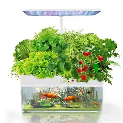 PLANTCRAFT 12 Pod Indoor Hydroponic Growing System With Fish Tank • $279