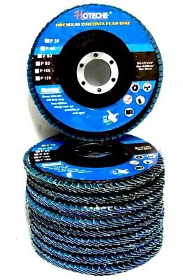 10 PC 4-1/2 X7/8  36 Grit Blue Zirconia Flap Disc Angle Grinder Sanding Wheels • $24.98