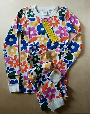 Nwt Hanna Andersson Big Blooms Floral Organic Long John Pajamas 130 8 • $32.99