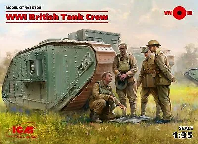  ICM 1:35 Scale Model Kit  - WWI British Tank Crew 4 Figs ICM35708  • £12.16