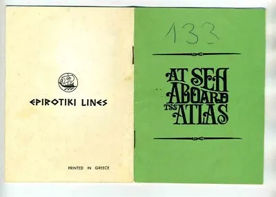 Epirotiki Lines At Sea Aboard TSS Atlas Information Booklet 1970s  • $17.98