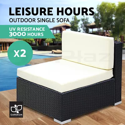 Gardeon 2 PCS Outdoor Furniture Lounge Setting Wicker Sofa Set Rattan Patio • $205.95