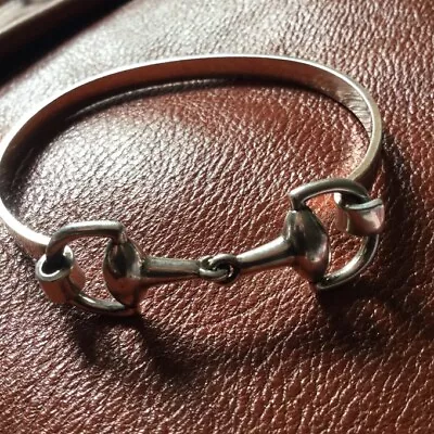 Equestrian Snaffle Bit Bangle Bracelet Silver Tone • £14.99