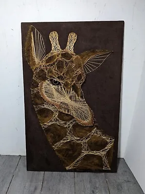 Vintage Mid Century Modern Retro Giraffe String/Thread Nail Art Wall Hanging • $202.50