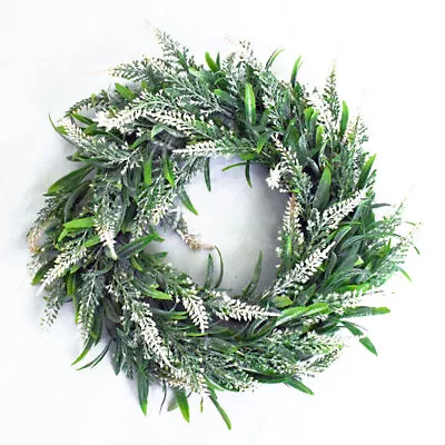 30cm Artificial Lavender Flowers Wreath Eucalyptus Wreath For Spring Front Door • £8.95