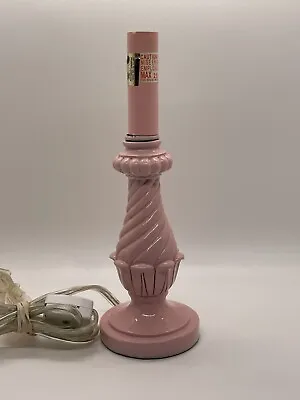 Vintage Small Scale Pink Boudoir Lamp With Gold Accents And Rotary Switch • $18
