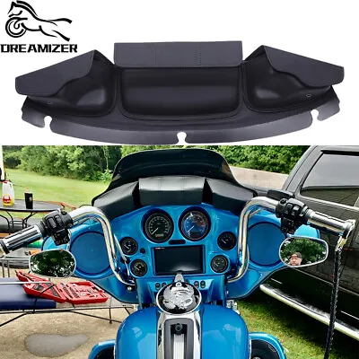 Fairing Storage Pouch Windshield Bag 3 Pocket For Harley Touring Trike 2014-2019 • $55.69