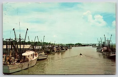 Postcard Shem Creek Mt Pleasant SC 1967 Boat South Carolina • $10.59