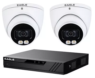 Eagle 2 X CCTV Camera 5MP Full Colour At Night CCTV Kit 4 Channel DVR Color • £149.99