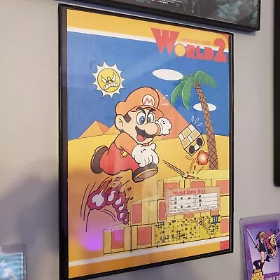 Framed Retro 1990 Super Mario Bros 3 Ad/poster Video Game Wall Art World 2 • $33