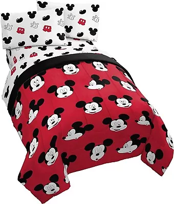 Disney Mickey Mouse Cute Faces 4 Piece Twin Bed Set - Comforter (Jay Franco) • $35