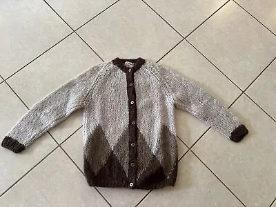 Rare Mohair Wool Vintage Sportico ITALY 1990 Handmade Woman Cardigan Size L • $30