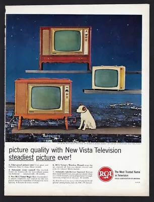 1961 RCA VICTOR Vista Television Print Ad  ...steadiest Picture Ever!  • $11.95
