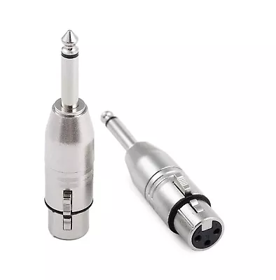 3-Pin XLR Female To 6.35mm Male Mono Jack Audio Adapter • £7.44