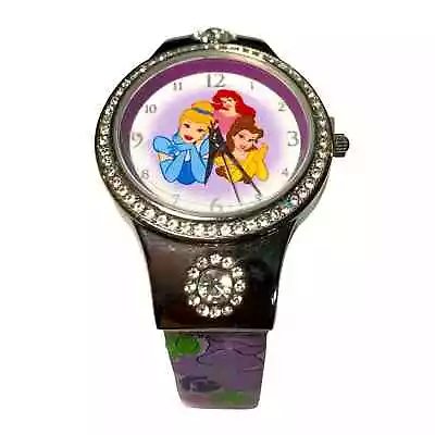 Disney Belle Ariel Cinderella Princesses Floral Crystals Faux Leather Watch Kids • $8