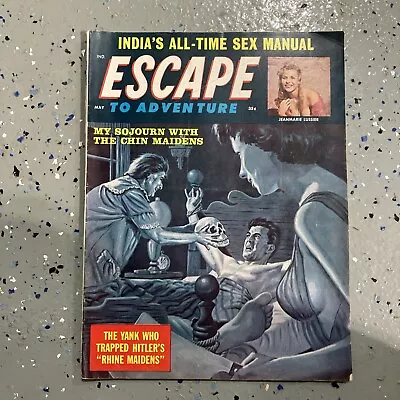 MAY 1962 ESCAPE TO ADVENTURE Mens Adventure Magazine GREAT COVER - SKULL • $19