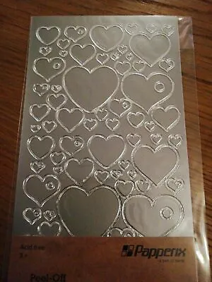 £1.99 • Buy Silver Hearts Love Card Making Peel Offs Scrapbooking