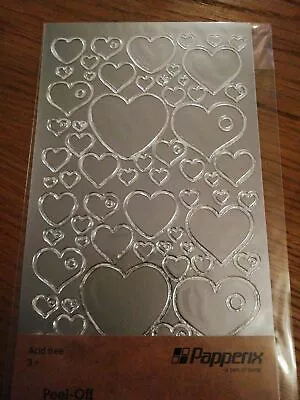£1.99 • Buy Silver Hearts Love Card Making Peel Offs Scrapbooking