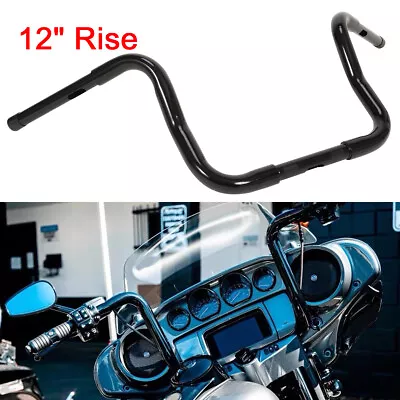 12  Gangster Ape Hanger Bar Curved Handlebars For Harley Road King Glide Touring • $88.09