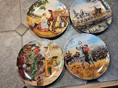 Knowles Collector Plates Oklahoma Series By Mort Kunstler Set Of 4 1985 • $15.99