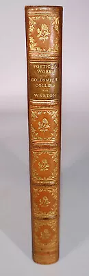 1863 The Poetical Works Goldsmith Collins & T Wharton Zaehnsdorf Leather Binding • $147.98