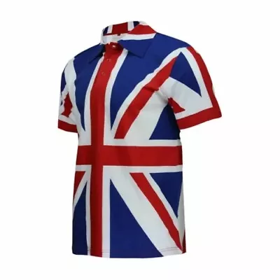 Union Jack Shirt With Collar Size: S  M  L  XL 2XL 3XL 100% Cotton New Hot • £23.99