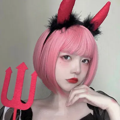 Cosplay Wig Male And Female Clavicle Short Hair Korean BOBO Round Face Lolita • £18.29