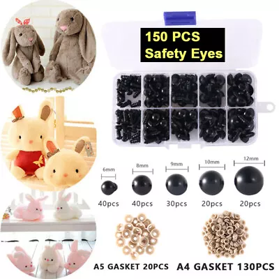 150PCS Plastic Safety Eyes For Teddy Bear Doll Toy Animal Felting Accessories Su • $10.47