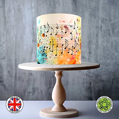 Melody Of Colours Musical Sheets Wrap Around Edible Cake Topper ICING / WAFER • £7.79
