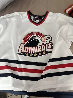 AHL Norfolk Admirals White Team Hockey Jersey Chicago Blackhawks Vintage • $19.84