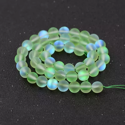 6mm Mystic Aura Quartz Gemstone Loose Beads Holographic Matte Bracelet DIY • $3.33