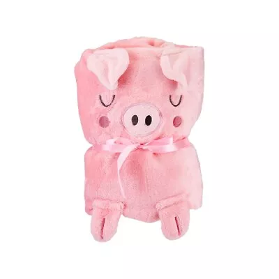 Sass & Belle Oink Pig Soft Fleece Baby Blanket Pink Nursery Child Kids Room New • £12.49