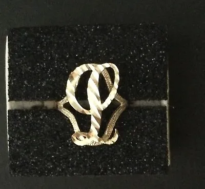 10k Yellow Gold Script Initial Ring L Size 7 • $152