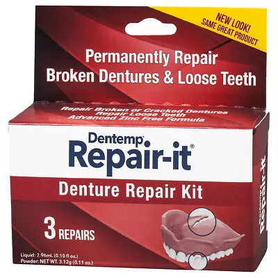 DOC Repair-It Temporary Emergency Denture Repair Kit 3 Repairs #D-291 NEW  • $8.89