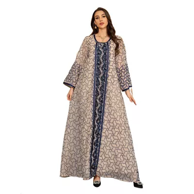 Dubai Abaya Muslim Women Maxi Dress Kaftan Turkey Arab Robe Islamic Caftan Gown • $89.08