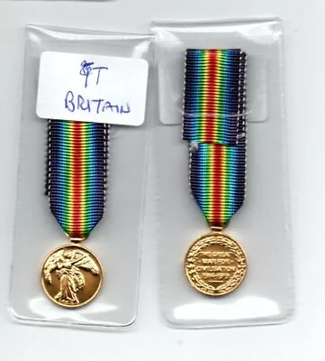 Victory Medal Ww1 United Kingdom  Issue. A Superb Miniature  With Ribbon. • $11.04