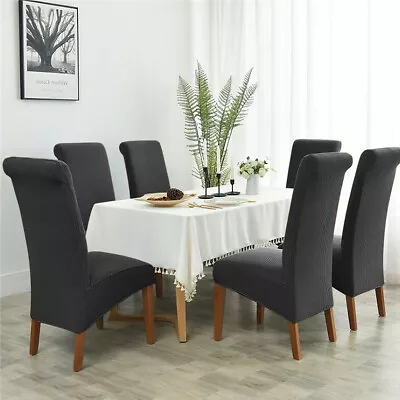 £4.39 • Buy Large Size Stretch Dining Chair Covers Seat Chair Covers Removable Slip Covers
