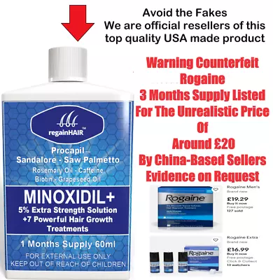 Minoxidil 5% Ultimate Extra Strength 8 In 1 Hair Growth Treatment 1 Month Supply • £14.95