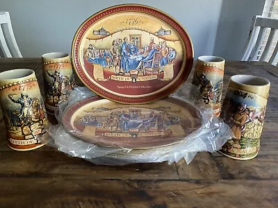 Miller High Life Birth Of A Nation 1776 Declaration With 4 Steins & 10 Trays NEW • $120