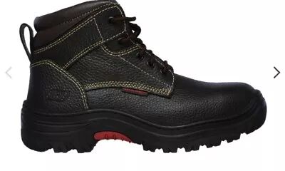 SKECHERS WORK Men's Burgin-Sosder Composite Toe Work Boot Brown - 77144-BRN Bro • $15.28