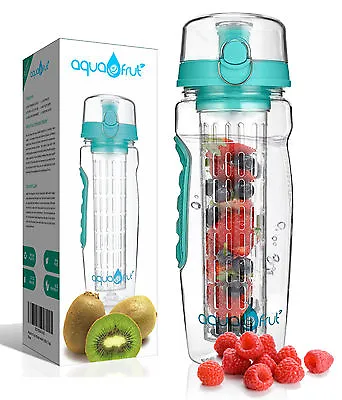 AquaFrut 32oz Fruit Infuser Water Bottle (TEAL) With Bonus Brush! • $12.99
