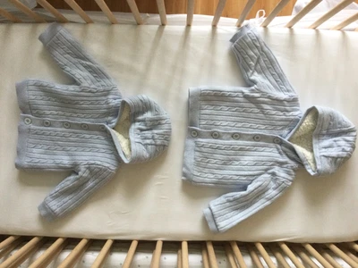 £6 • Buy Twins Baby Clothes 3-6 Months Vgc Pale Blue & White Jacket