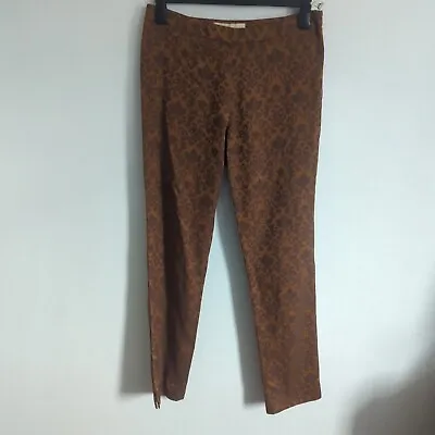 Karen Millen Size 14 Brocade Trousers Pull On Orangey Brown Vintage • £20